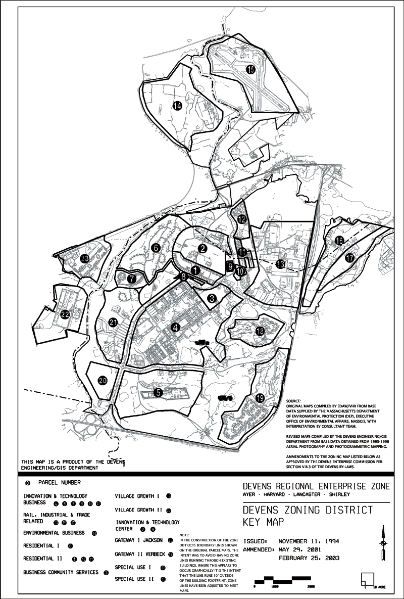 2003 Devens Zoning Map