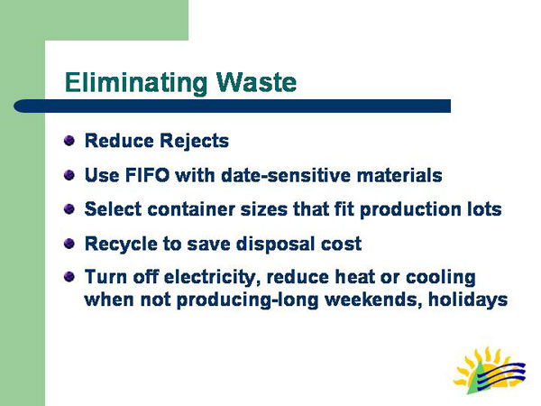 Eliminating Waste
